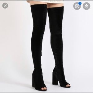 Public Desire Jana Over the Knee Peeptoe Boots